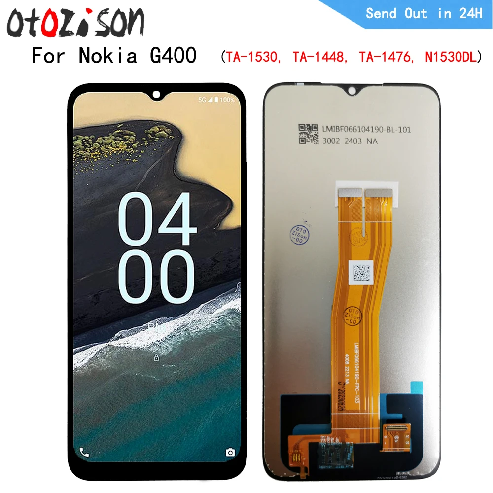 

ЖК-дисплей 6,58 дюйма IPS для Nokia G400, TA-1530, TA-1448, TA-1476, сенсорная панель с дигитайзером и рамкой в сборе для Nokia G400