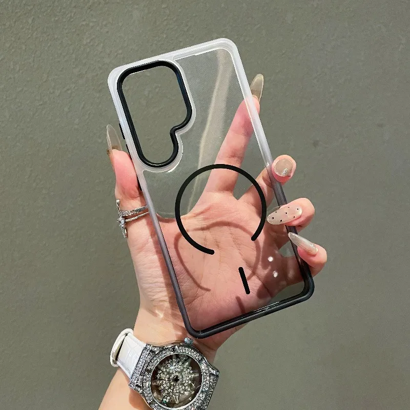 Luxury Gradient Magnetic Phone Case - Large Window, Transparent Shockproof Design
