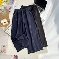 Fashion Plus Size Women's Jeans Autumn Style High Waist Bright Line Lyocell Denim Straight Leg Pants 8593 - Image 3