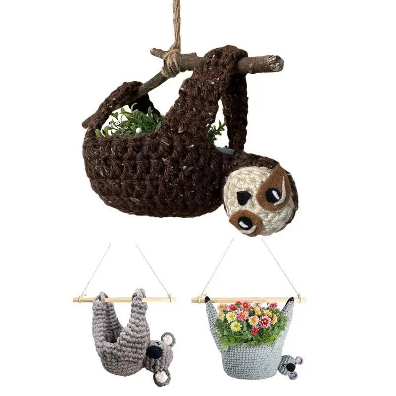 

Macrame Plant Hanger Creative Sloth Shape Succulent Plant Hanger Bohemian Style Indoor Outdoor Flower Pot Holder For Balcony