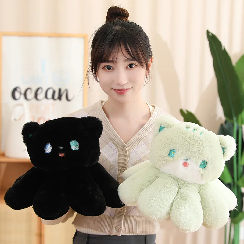 Hot Creative Cats Plush Toy Stuffed Soft Animal Jellyfish Shape Cat Doll Kawaii Pillow Lovely Birthday Gift For Girls Children robot cats sound control kitty electronic plush animal toy stand walk mew interactive cat electric pet toys for children gift