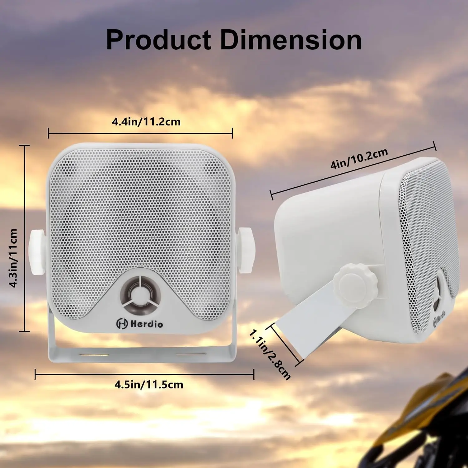 هيرديو 4 ''100 واط مكبرات صوت بحرية متينة مقاومة ل...