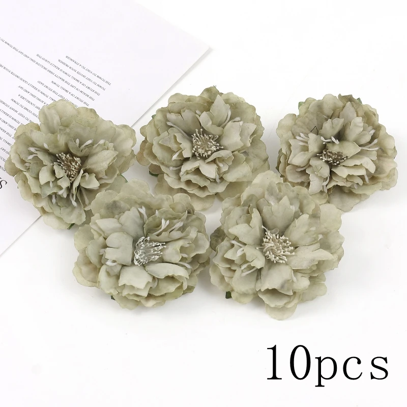 Grüne Rose Künstliche Blumen Köpfe Seide Gefälschte Blume für Home Room Decor Hochzeit Ehe Dekor DIY Handwerk Kranz Geschenke Zubehör – Detail 11
