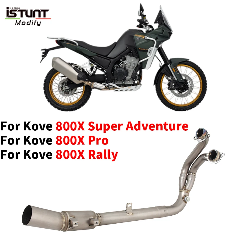 Slip For Kove 800X Adventure RALLY Pro Motorcycle Exhaust Full System Escape Moto Titanium alloy Front Link Pipe With Catalyst