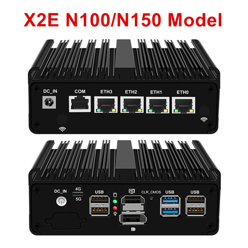 Intel N100 N150 Firewall Router Home Server N5105 N5100 4xIntel i226 2.5G LAN NVMe Industrial Fanless Mini PC OPNsense pfSense 3