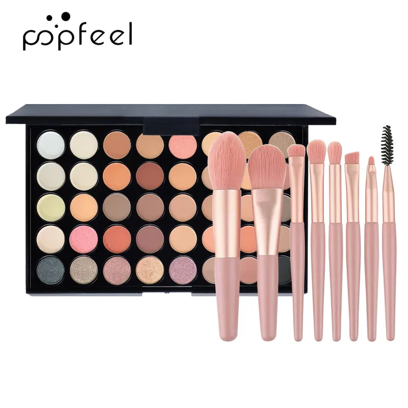 POPFEEL 40-Color Eyeshadow, Professional Eyeshadow Palette, Integrated Palette with Matte and Shimmer Shades, Waterproof and Swe