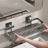 Bathroom Square Basket Suction Wall Space Aluminum Shower Room Rectangular Perforation-free Bathroom Corner Shelf 3