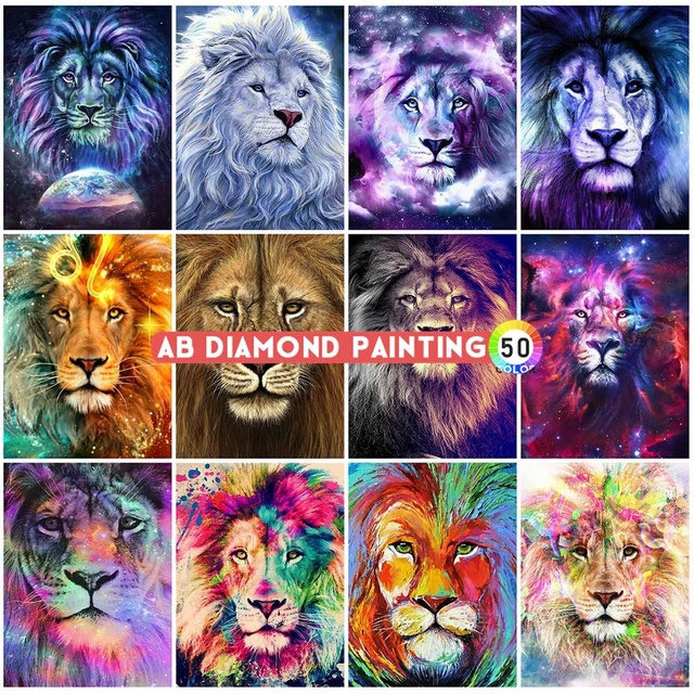 Abstract Lion Portrait - Diamond Painting Kit