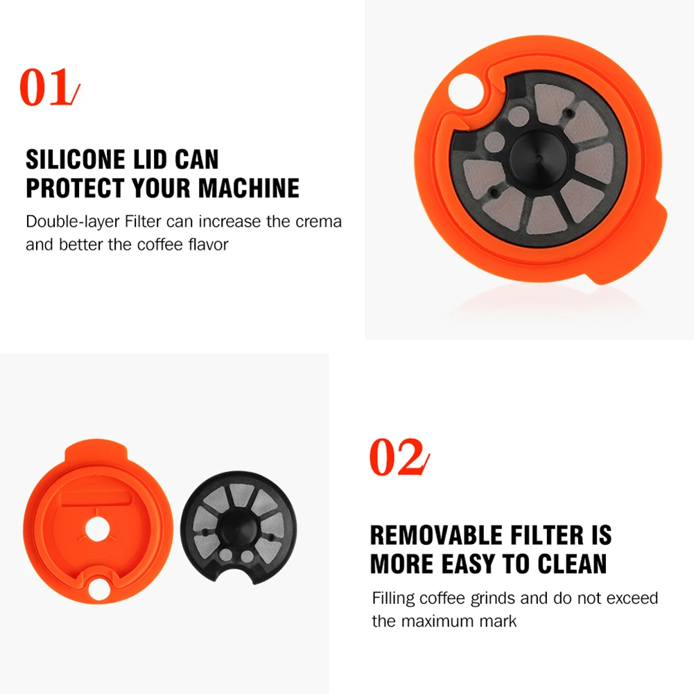 220/200ml Reusable Coffee Maker Filter w/ Spoon Brush Coffee Machine Filter Cup Refillable Heat-resistance for Bosch-s Tassimoo