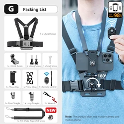 Adjustable Universal Phone Clip Holder Chest Mount for G