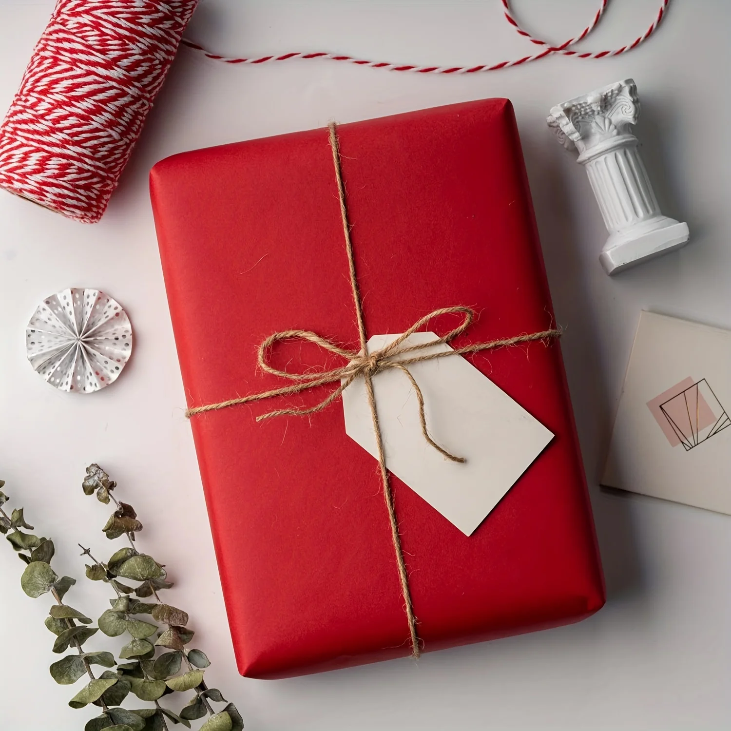 [Red Kraft Paper] High-Quality Red Kraft Paper Roll | 1 Recyclable-Ideal for Crafting, Wrapping, Packing & Floor