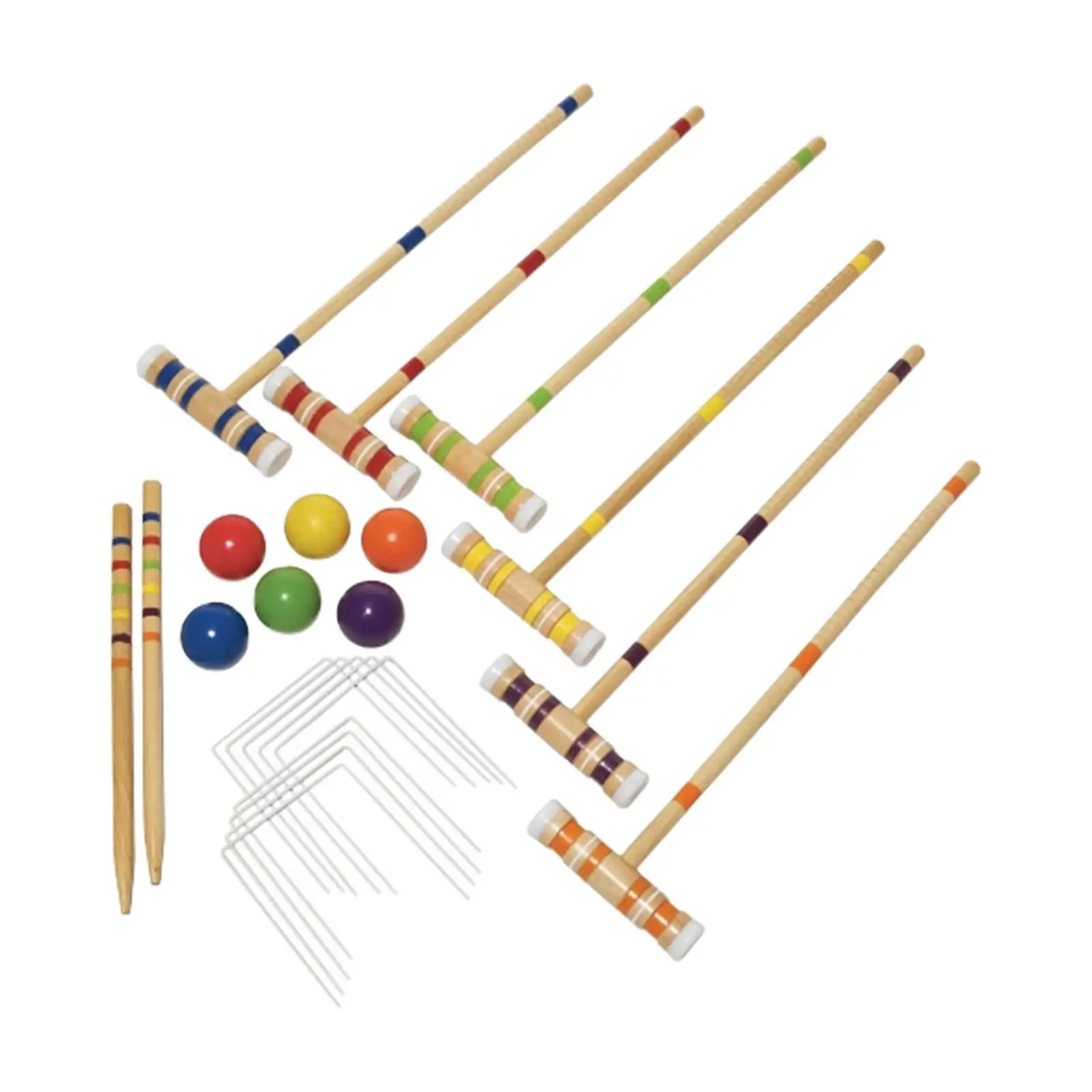 Lawn Croquet Game Set Croquet Set for 6 Players with Wooden Mallets Sport Outdoor Croquet Set for Parties Courtyard Family