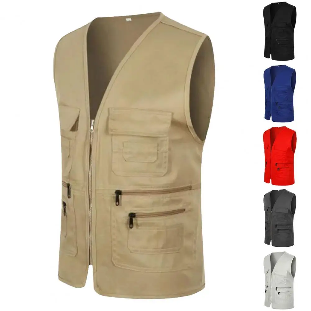 

Men Multi-Pocket Classic Waistcoat Casual Sleeveless Jacket Plus Size Slim Fit Outerwear Male Clothes Photographer Tactical Vest