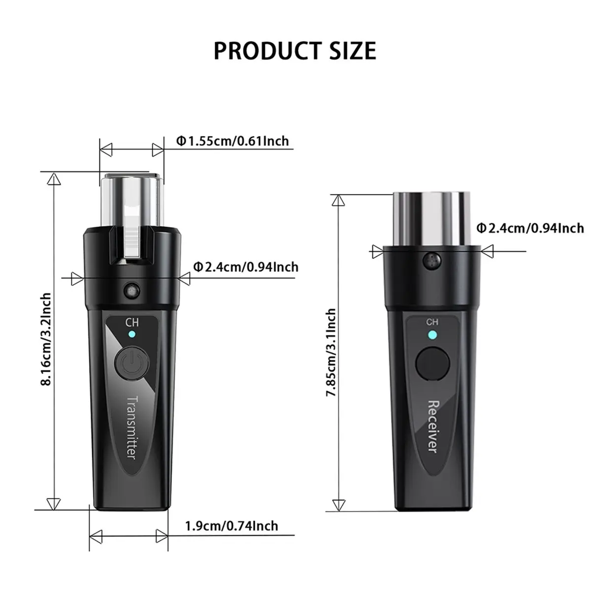 A23G XLR 무선 마이크 송신기 수신기 2.4Ghz 마이크 무선 시스템 충전식 무선 마이크 오디오 어댑터 B