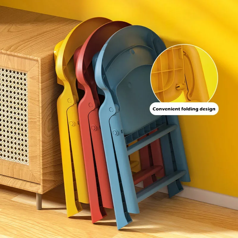 Backrest Chair Kindergarten Children's Entertainment Health and Safety Small Stool Non-slip Foot Pads Thickened Folding