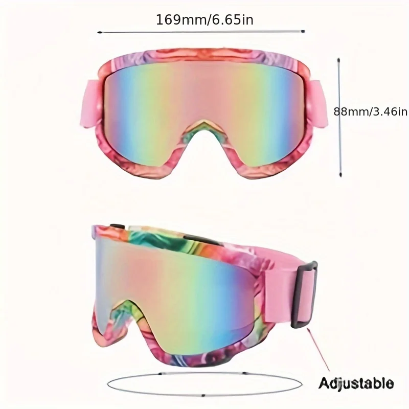 Anti-Fog Ski Goggles Motorcycle Goggles Winter Snowboard Skiing Glasses Outdoor Sport Windproof Ski Mask Off Road Goggles Helmet 3