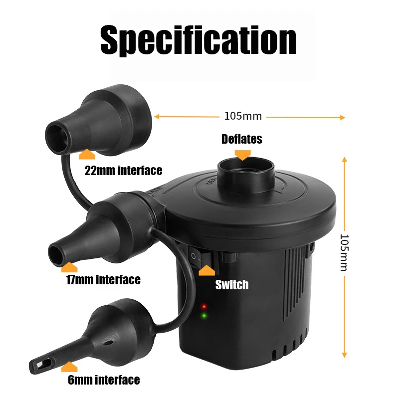 Electric Air Pump Inflator 75W USB Rechargeable Air Compressor Portable For PVC Boat Mattress Inflatable Pool Raft Bed air pump inflatable pump