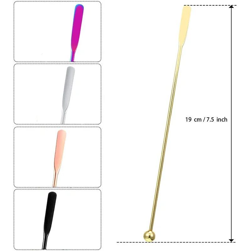 Stainless Steel Cocktail Stirrers Swizzle Sticks, 7.5in Multifunctional Stir Sticks for Bar Juice Cocktail Creative Mixing Bar