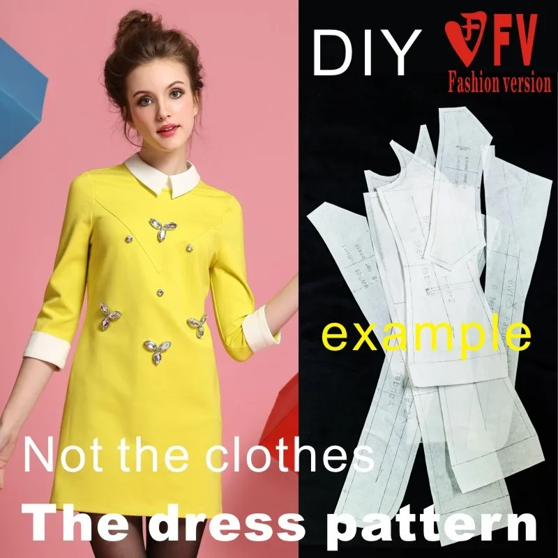 Dresses Sewing Pattern Template Cutting drawing Clothing DIY ((Not selling clothes)) BLQ-132