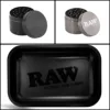 RAW Matte Black Murder'd Cigarette Rolling Tray and Grinders 1/2pcs 1