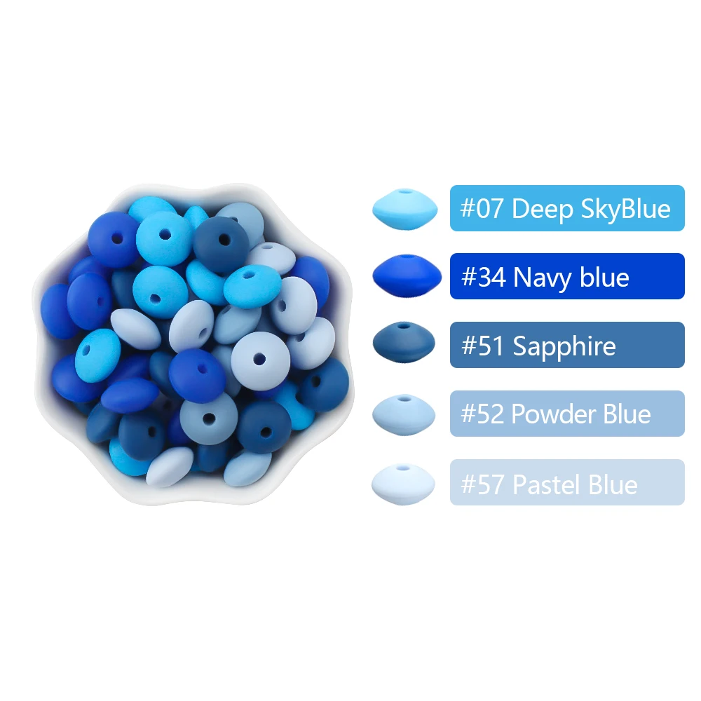 Silicone Lentil Beads for Jewelry Making - DIY Beaded Crafts & Accessories, BPA Free