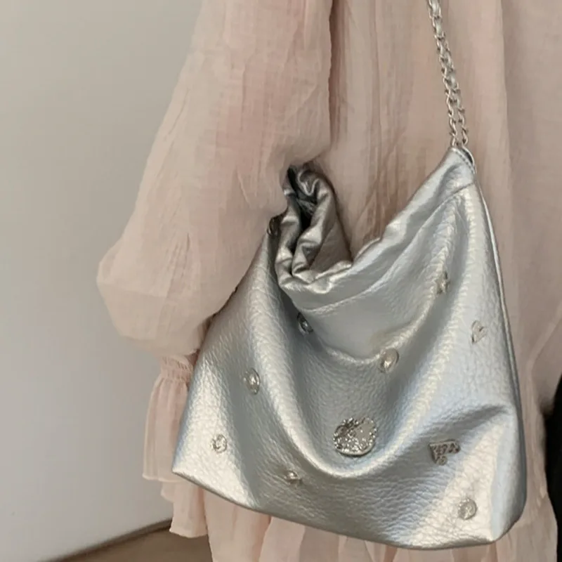 High End Large Capacity New Tote Minimalist Retro Chain Commuting Versatile Fashion Women's Underarm Handbag Shoulder Bag
