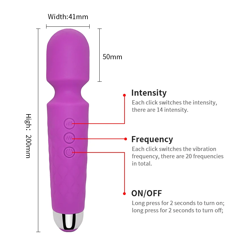 Wireless Dildo AV Vibrator Magic Wand For Women G-Spot Clit Stimulator USB Rechargeable Body Massage Sex Toys for Adults_voghion.com