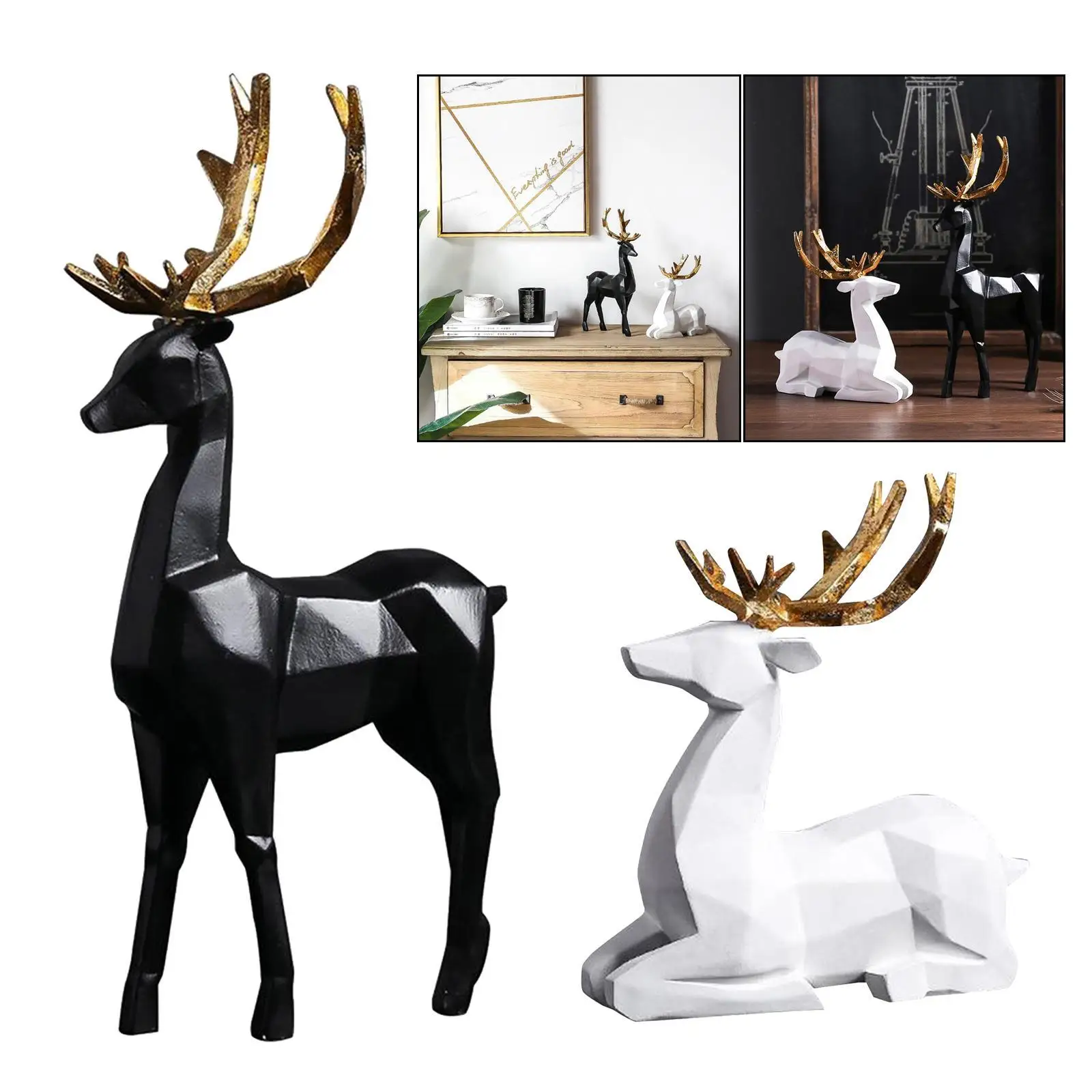 Elk Decor Statue Sculpture, Bookshelf Decor Accents, Modern Decorative Figurines