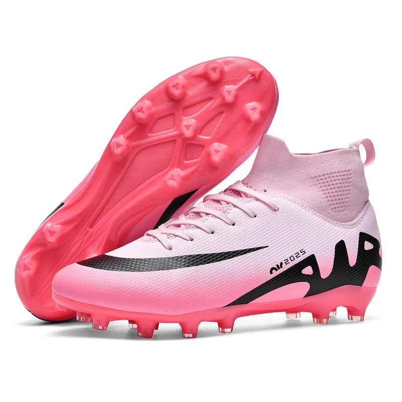 High Top Football Boots FG AG Adult Youth Professional Training Football Shoes Fashionable Trendy Lightweight Anti Slip Sneaker