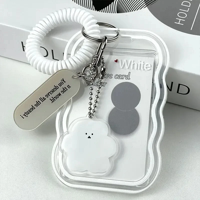 Card Holder Creative Design Kpop Photocard Transparent Keychain Photo Sleeves Bus Card Student Case Photo Protector