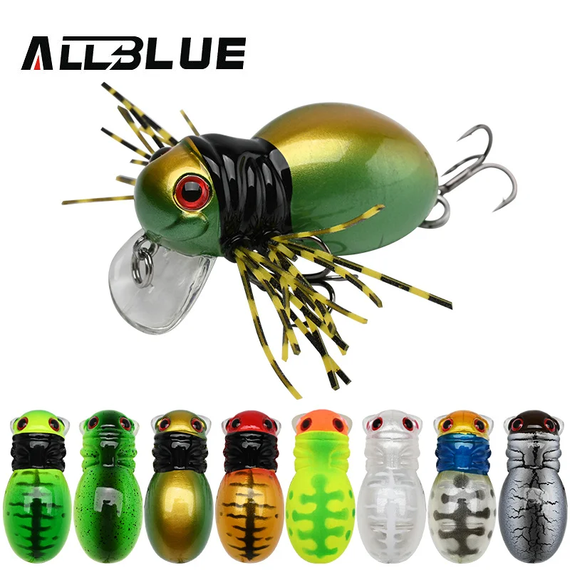 ALLBLUE FATSO SPIDER Topwater Shallow Crankbait 41MM 6.2G Rolling Insect  Fishing Lure Wobbler Bait Freshwater Bass Pike Tackle