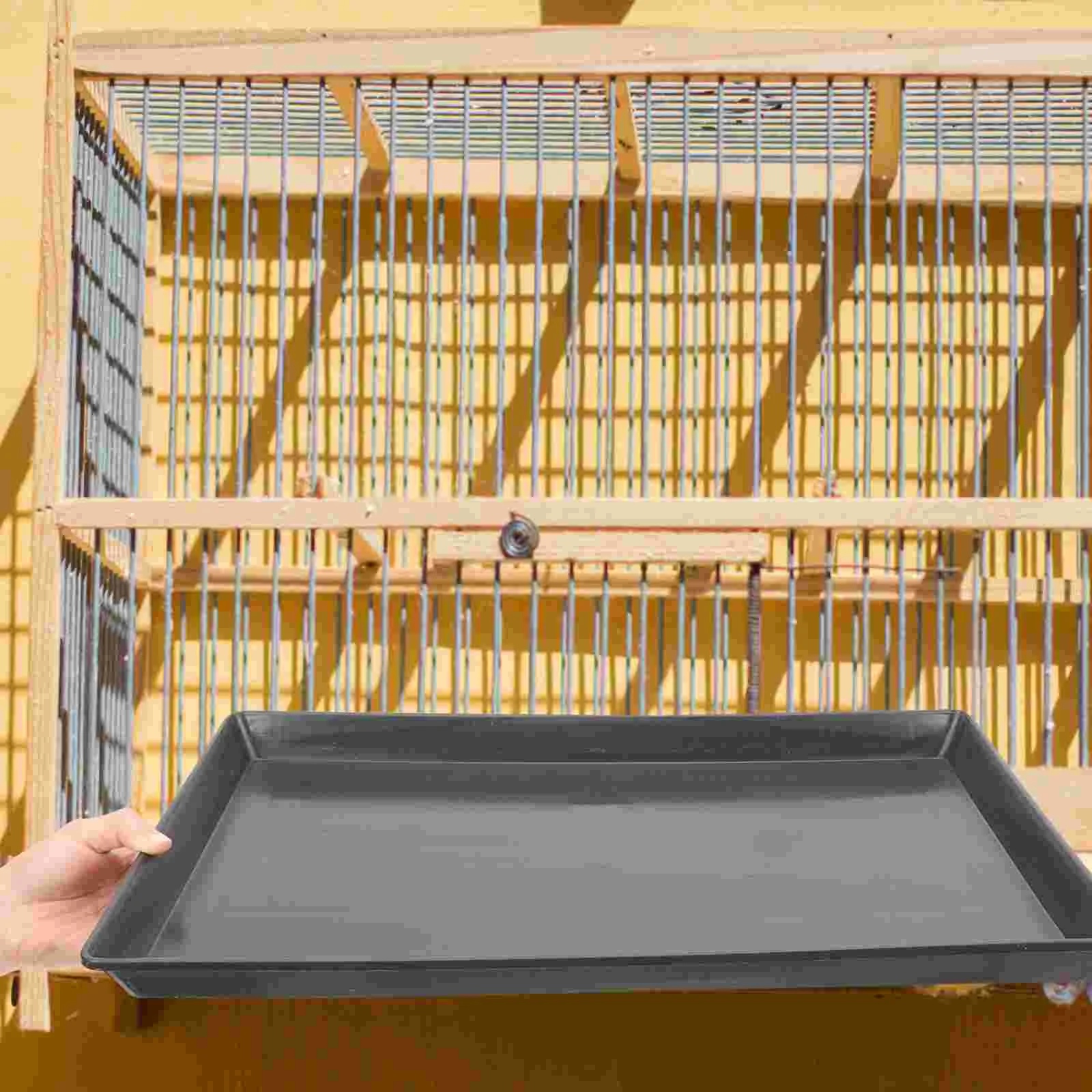 

2 Pcs Rabbit Cage Bird Tray Dog for Crate Parakeet Poop Cat Litter Trays Lining Plastic Small Birds Holder