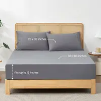 Cozy Bliss Cooling Fitted Sheet Queen Size with 2 Pillowcases,Breathable Sheet Set for Hot Sleeper and Night Sweats 2