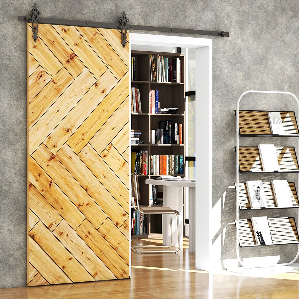 Sliding Barn Door Hardware Kit Rail Closet Roller Track Industrial System For Single Wood Door Barn Rail Shipped from US