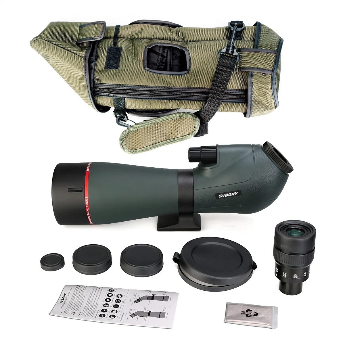 Svbony SV202 8X32/8x42/10x42 ED Binocular with SV406P 20-70X80mm spotting scope IPX7 Waterproof for Bird Watching,camping 5