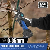 16.8V 35mm Brushless Electric Pruning Shears Digital Display Power Branches Pruner for Fruit Tree Shrub 1