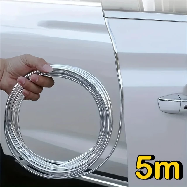 5m Car Door Edge Protection Strips Sound Insulation Door Protector Noise Isolation Chrome Sealant Strips PVC Seal Strip 1
