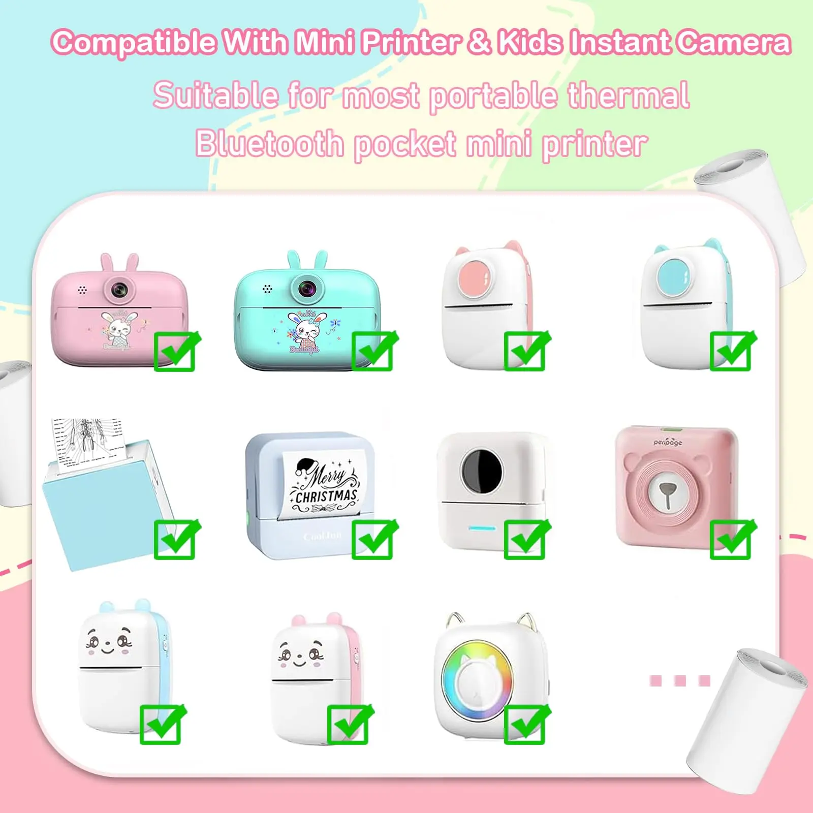 Instant Camera Refill Rolls | Thermal Photo Paper for Instant Cameras | High-Quality, Inkless Printing | Ideal for Birthday