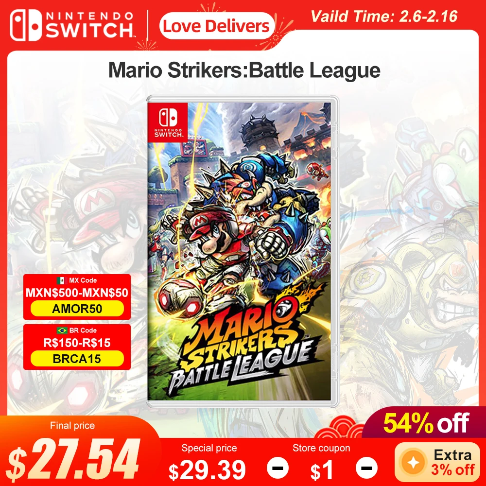 Mario Strikers Battle League Nintendo Switch Gioco Offerte Di Carte Fisiche 100% Originale Ufficiale Per Switch Oled Lite