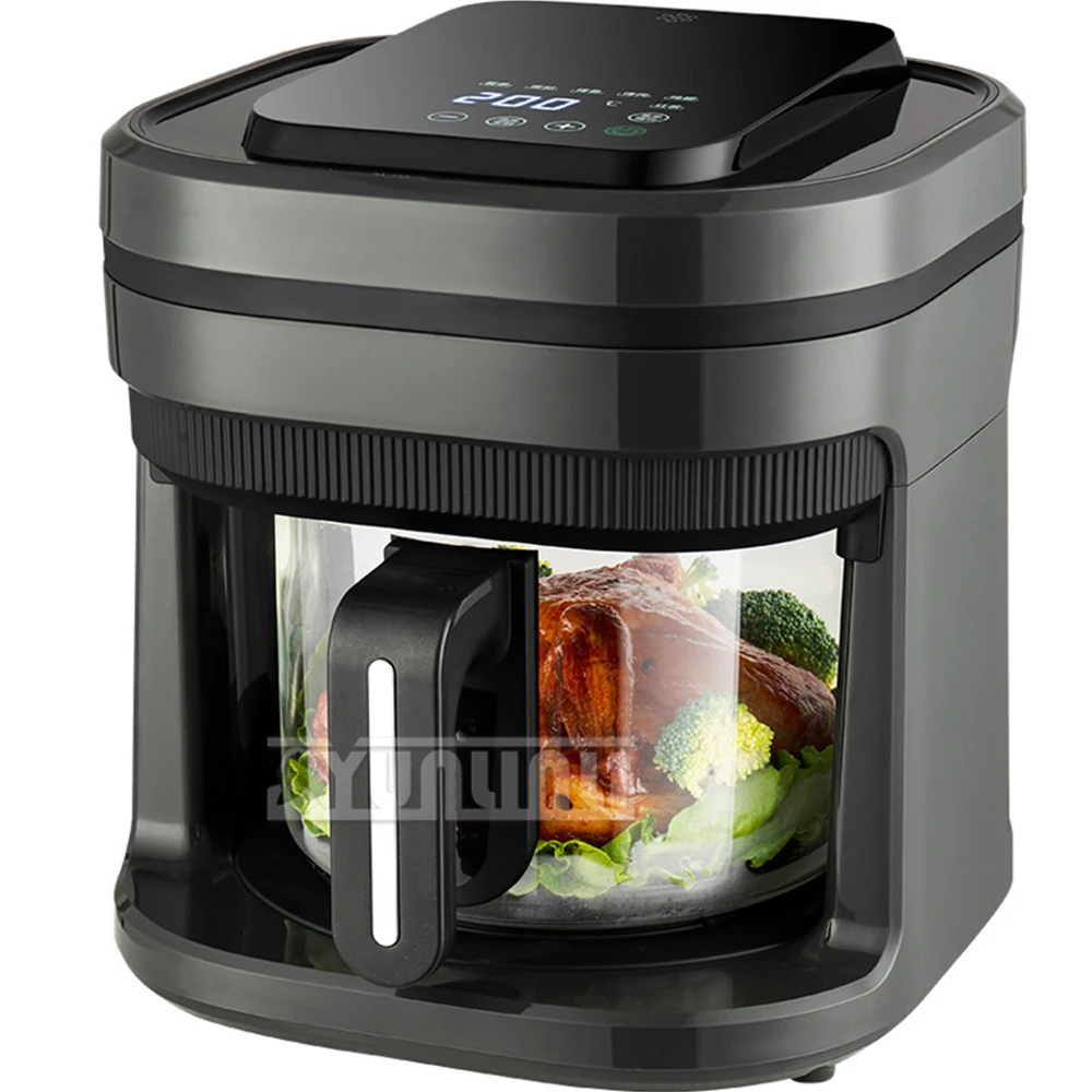 Household Intelligent Large Capacity Air fryer Multifunctional Electric glass Visual Air fryer