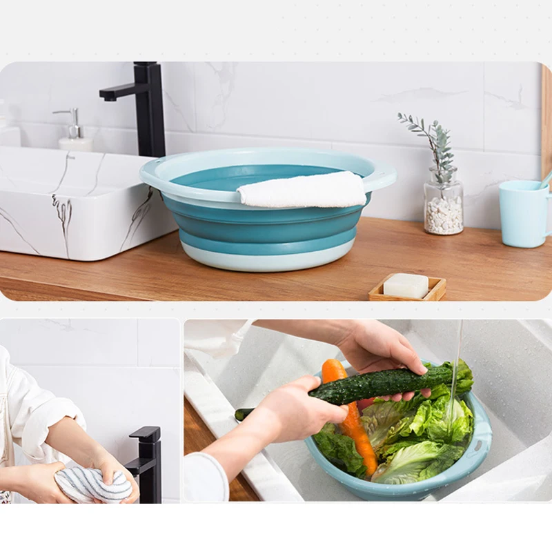 Folding Wash Basin Portable Foldable Plastic Travel Safe Durable Bathroom Household Supplies