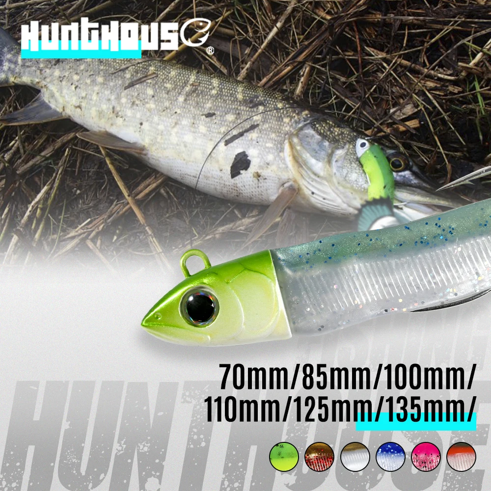 Hunthouse Barret Minnow 70 mm 7 g Silikon-Weichköder, künstlicher Köder, Angelgerät für Barsch, Hecht, Leurre Souple LW216