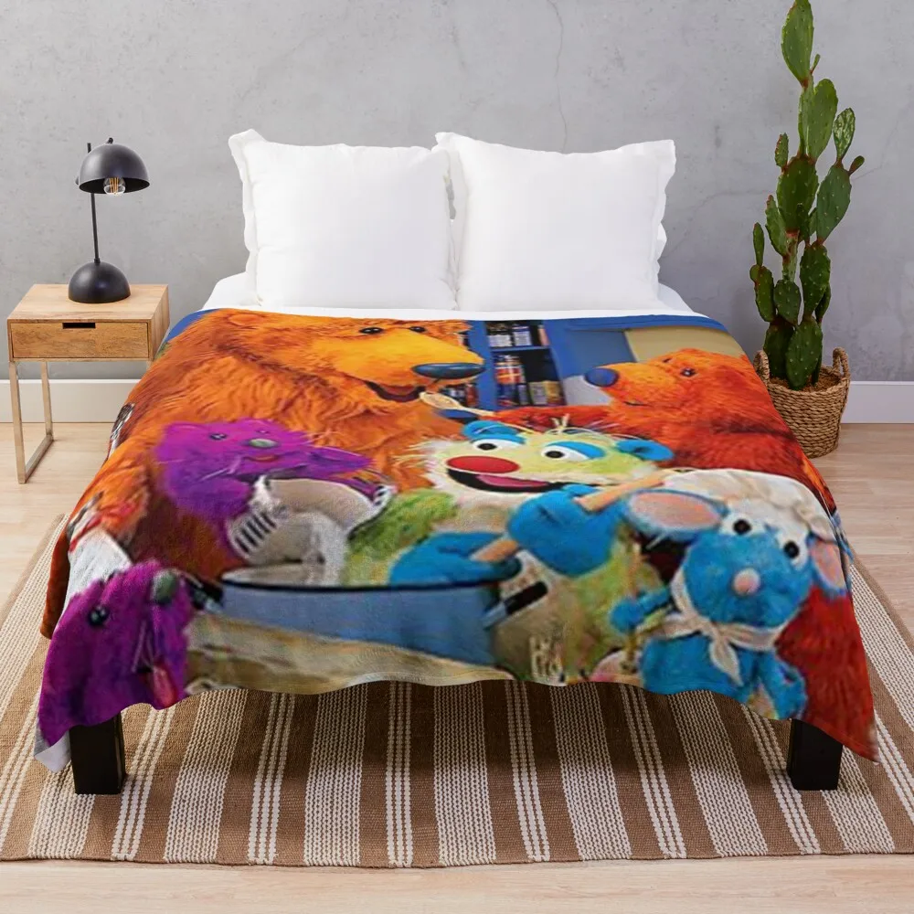 

Bear In The Big Blue House Throw Blanket Thermal Blanket Plaid