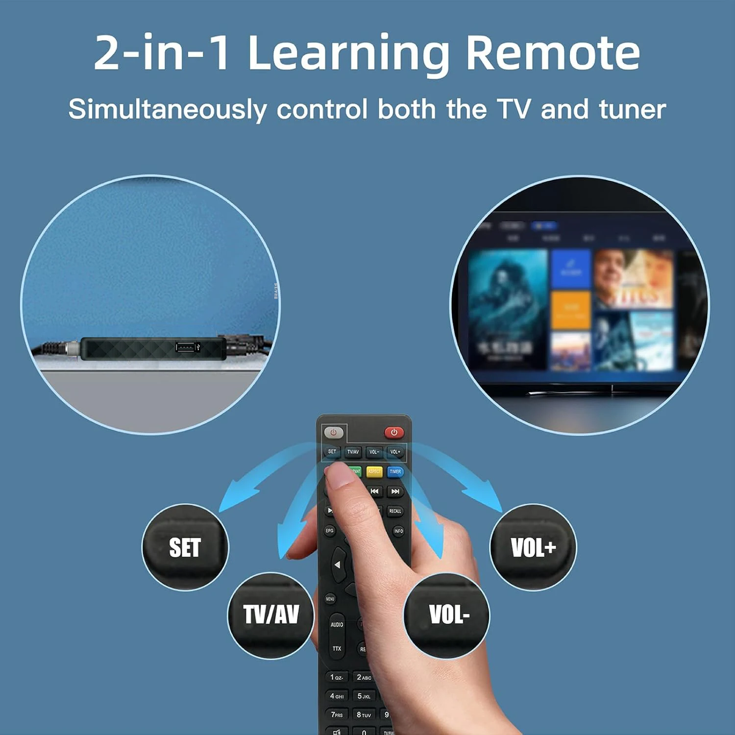 Digital Converter Box TV Receiver for TV,1080P ATSC tv Tuner Box with hdmi Output Hidden Behind TV,with 2-in-1 Remote - 4
