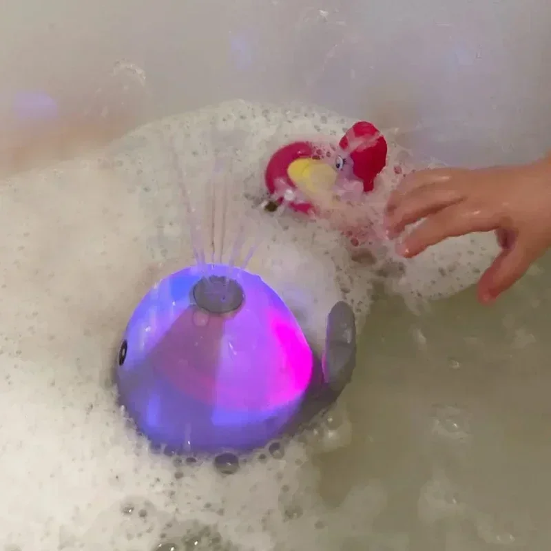 Baby Bath Toys Spray Water Shower Bathing Toys for Kids Electric Whale Bath Ball with Light Music LED Light Toys Bathtub Toy 6