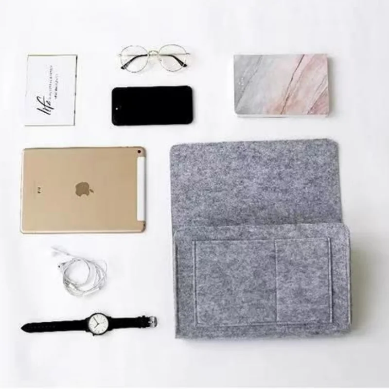 Storage Bag Felt Bedside Storage Bag Pouch Bed Desk Bag Sofa TV Remote Control Hanging Caddy Couch Storage Organizer Bed Holder Pockets