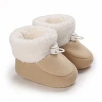 Baby Autumn/Winter Men's and Women's Baby Boots Fashion Learning Walking Soft Sole Black Warm Shoes Newborn 0-18M 2