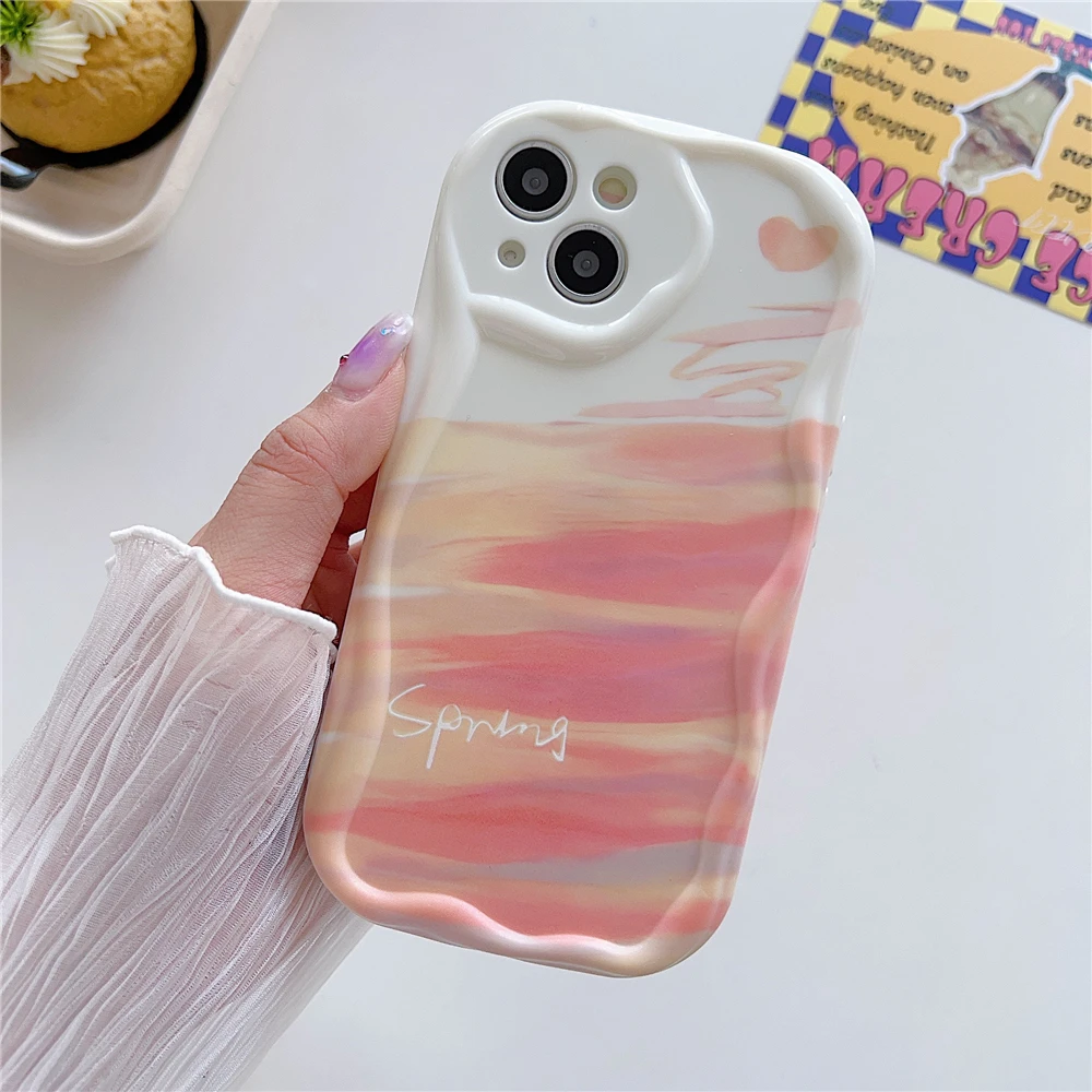 3D Wave Edge Cartoon Graffiti Colorful Soft Silicone Phone Case