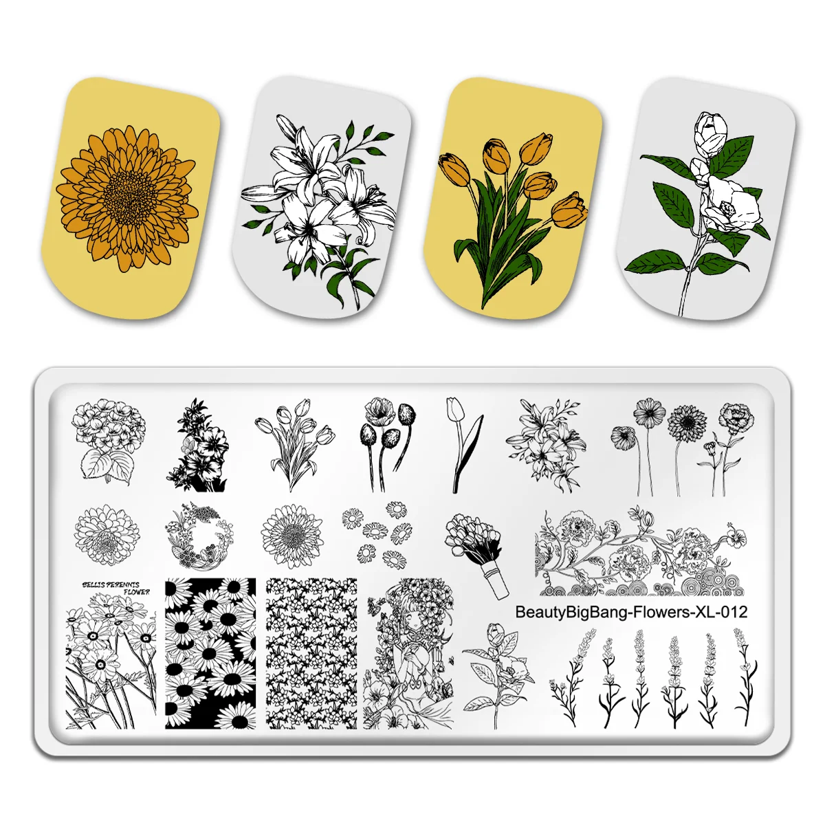 BeautyBigBang-Flower-Leaves-Nail-Art-Stamping-Plates-DIY-Stamping ...