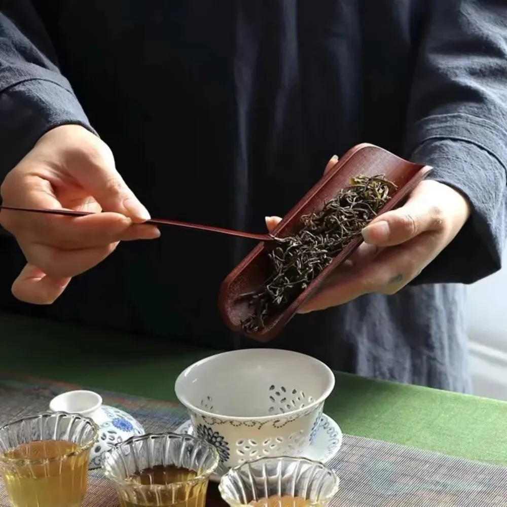New Handmade Natural Bamboo Tea Scoop High Quality Chinese Style Kung Fu Tea Set Chahe Cha Ze Needle Ceremony